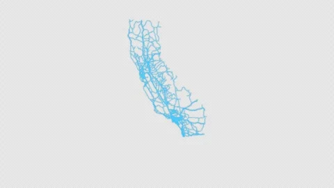 California State Line Map Self Drawing Animated Overlay, Alpha 4K Видео 340293193