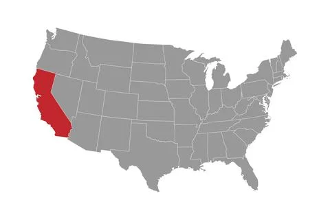 California state map. Vector illustration. Stock Illustration