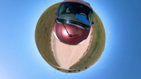 California Super Bloom Tiny Planet Off Road 03 Carrizo Plain National Monument Stock Footage 306557538