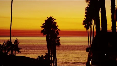 California Surf Session at Sunset Stock Footage 83554123