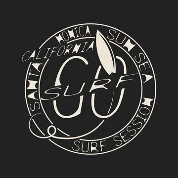 California surf typography Stock Illustration