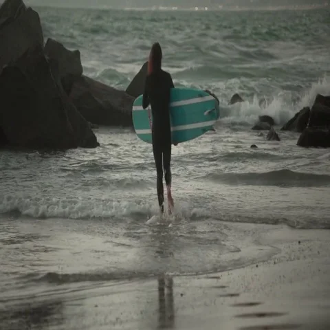 California surfer on the beach Stock Footage 69514472