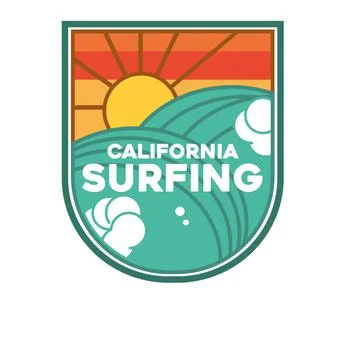 California surfing patch Illustrazione stock