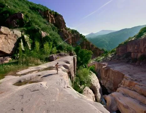 California - Top of Waterfall Stock Photos