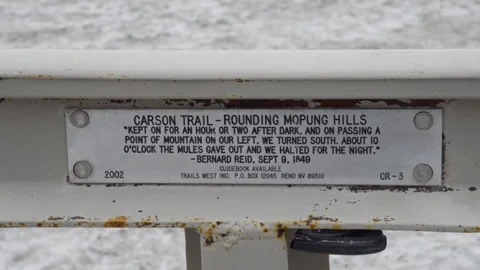 California Trail marker on the Carson Trail, Mopung Hills, Stock Footage 165370542