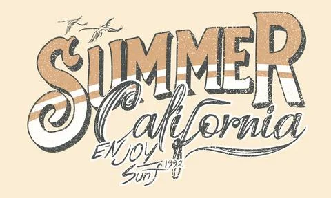 California typography artwork. Stock Illustration
