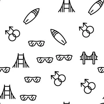 California Vector Seamless Pattern Illustrazione stock