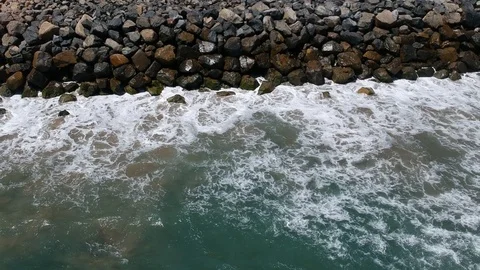 California waves out to sea Stock Footage