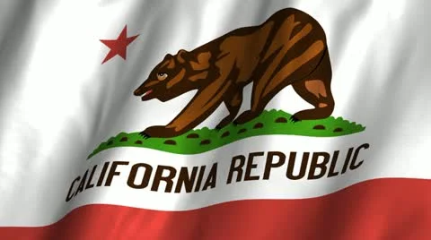 California Waving Flag Stock Footage 12246488