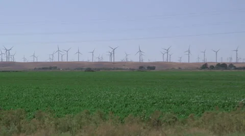 California Windmills in farmland Stock Footage 47852182