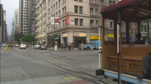 CaliforniaStreetSF CableCarPassing Stock Footage 419148