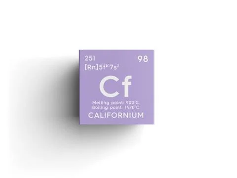 Californium. Actinoids. Chemical Element of Mendeleev's Periodic Table Stock Illustration