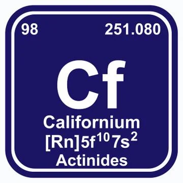 Californium Periodic Table of the Elements Vector illustration eps 10 Stock Illustration