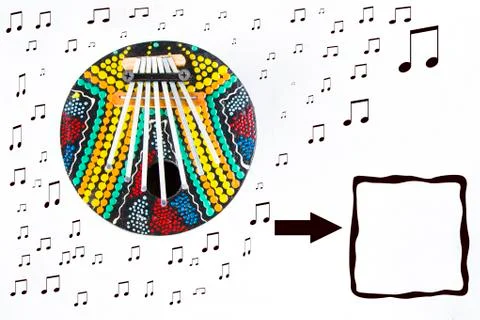 Calimba music instruments on the white background Illustrazione stock
