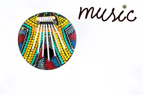 Calimba music instruments on the white background Stock Illustration