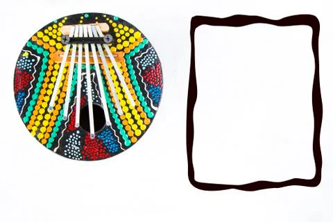 Calimba music instruments on the white background Stock Illustration