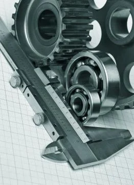Caliper with gears Fotos de archivo