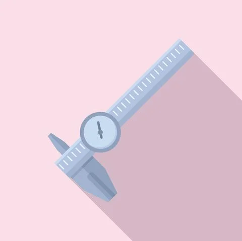 Caliper height icon flat vector. Gauge calliper Stock Illustration
