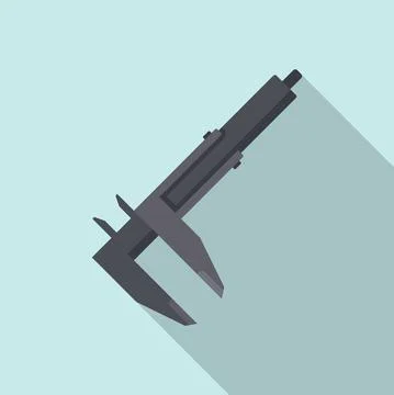 Caliper instrument icon flat vector. Micrometer tool Stock Illustration