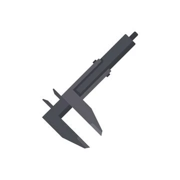 Caliper instrument icon flat vector. Micrometer tool Stock Illustration