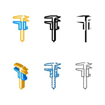 Caliper looks tool work color icon vector イラスト素材