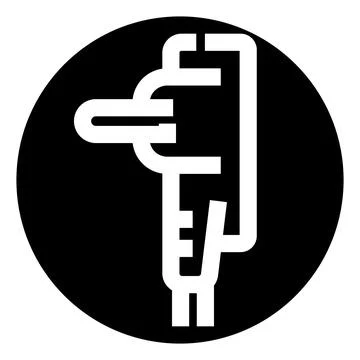 Caliper measurement tool icon for precision engineering Stock Illustration