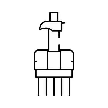 Caliper measurement tool line icon illustration Stock Illustration