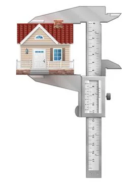 Caliper measures house Stock Illustration