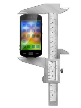 Caliper measures smartphone Stock Illustration