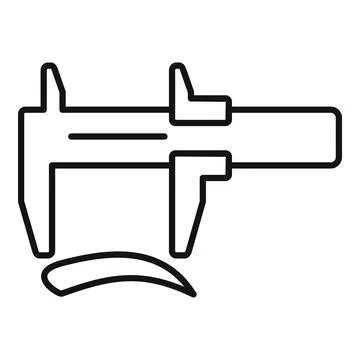 Caliper measuring eyebrow shape icon, brow lamination tool symbol Illustrazione stock