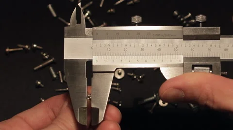 Caliper Measuring, Small Screws Stock Footage 62504172