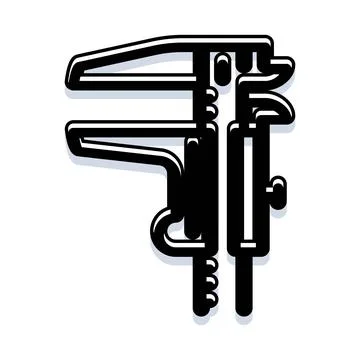 Caliper measuring tool engineering precision instrument icon Stock Illustration