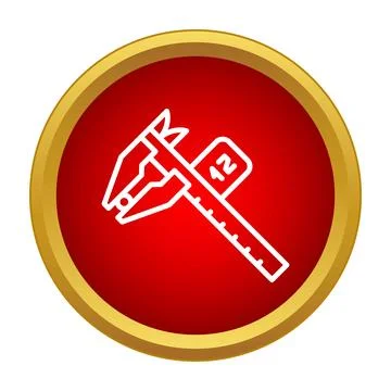 Caliper measuring tool precision engineering icon concept Stock Illustration