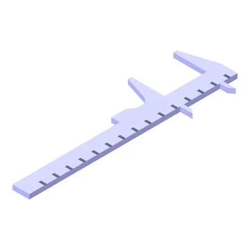 Caliper measuring tool on white background showing precision and accuracy Stock Illustration