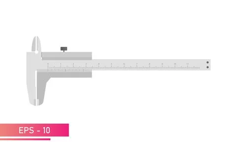 Caliper with numeric scale. Realistic performance on a white background. Tools Stock Illustration