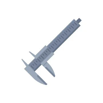 Caliper scale icon flat vector. Calliper vernier Stock Illustration