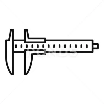 Caliper scale icon outline vector. Calliper vernier: Royalty Free ...