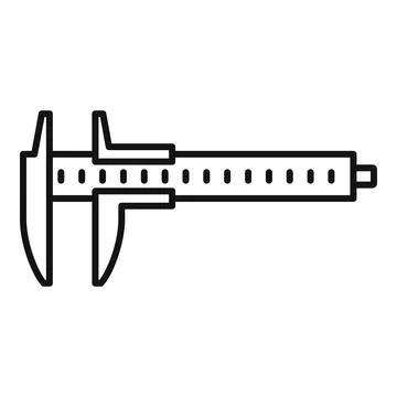 Caliper scale icon outline vector. Calliper vernier Stock Illustration
