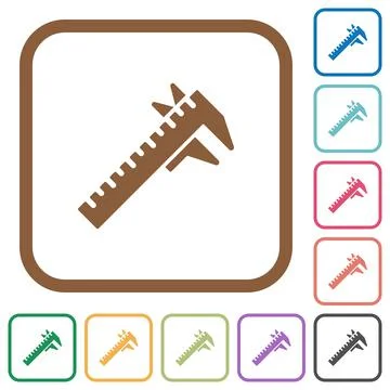 Caliper simple icons Stock Illustration