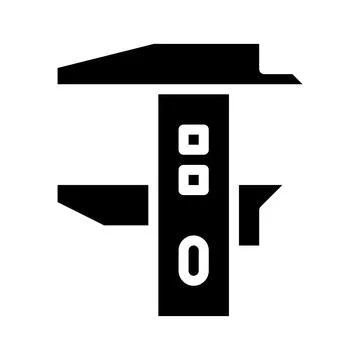 Caliper tool icon. Concept of measurement, accuracy, and precision. Illustrazione stock