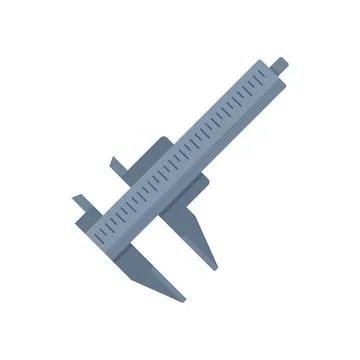 Caliper tool icon flat vector. Dial calliper Stock Illustration