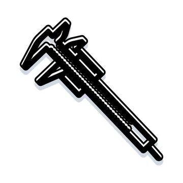 Caliper tool measuring accuracy and precision engineering icon Stock Illustration