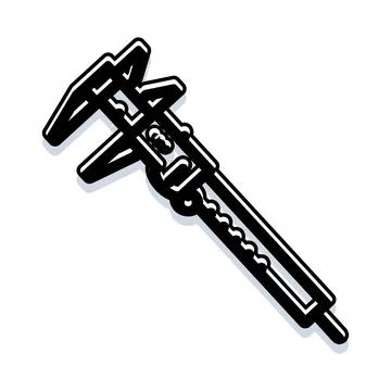 Caliper tool measuring dimensions with precision accuracy Stock Illustration