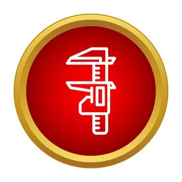 Caliper tool measuring engineering dimensions icon design Illustrazione stock