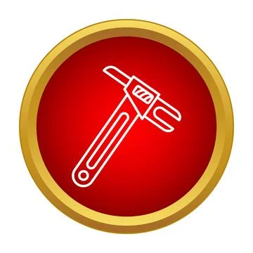 Caliper tool measuring precision engineering technical icon 스톡 일러스트