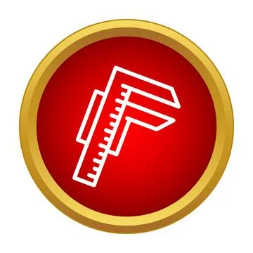 Caliper tool measuring precision engineering icon symbol Stock Illustration