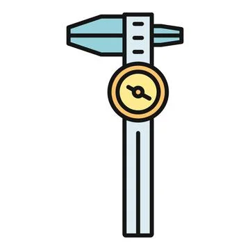 Caliper tool measuring precision engineering accuracy icon Stock Illustration