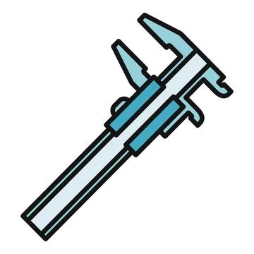 Caliper tool measuring precision engineering technical work Stock Illustration