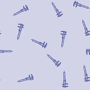Caliper tool work line seamless pattern Stock Illustration