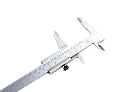 Caliper on white Stockfoto's